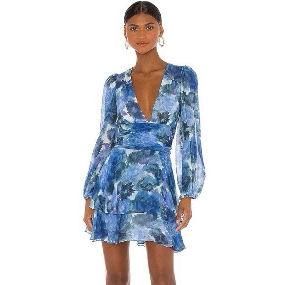 Love Shack Lincoln Sapphire Berry Silk Mini Dress Size 0 Lightweight Costal